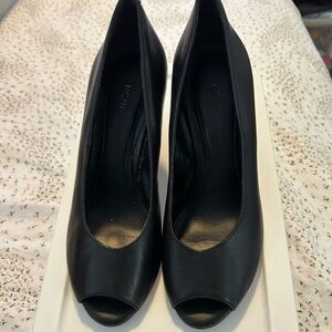 BCBG Black Peep-Toe Pumps